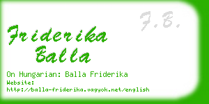 friderika balla business card